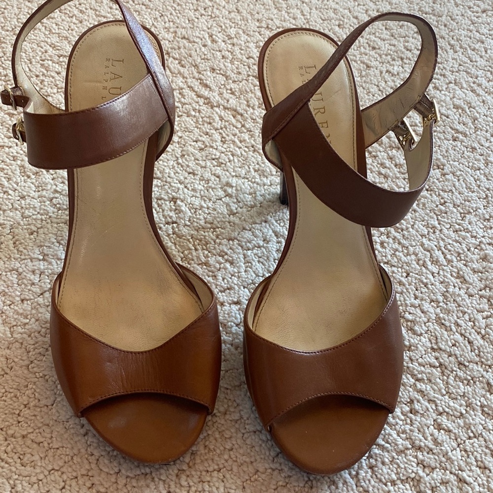 Lauren by Ralph Lauren Saddle Brown high heel 7 1/2 good condition